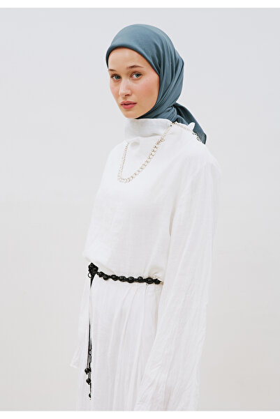Freshscarfs Eșarfă din bumbac și in, albastru denim