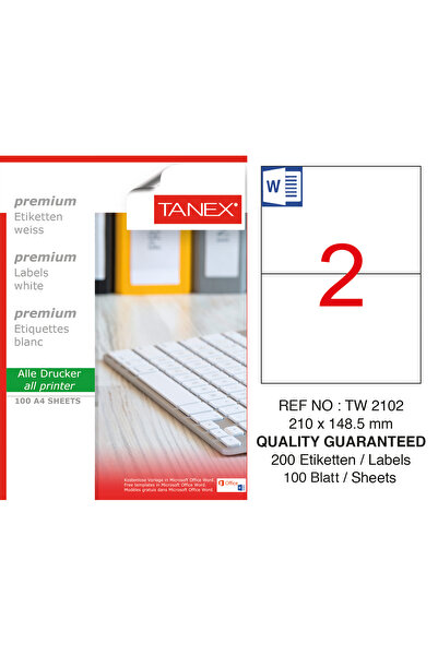 Tanex Tw-2102 Lazer Etiket 210x148 Mm Tw2102las10100