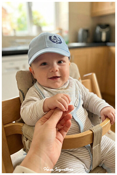 PIECE SIGNATURE 100% Cotton, Cute Baby Boy Cap (43-46 cm) (with Rubber Device...