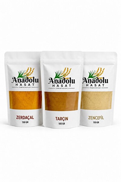 ANADOLU HASAT ZERDAÇAL 150GR + TARÇIN 100GR + ZENCEFİL 150GR