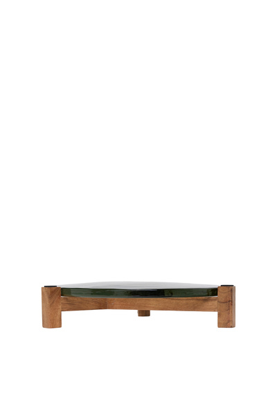 Yargıcı Mango Ağacı Standlı Cam Yuvarlak Servis Tabağı(30x6 Cm)