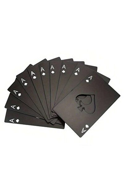 Choice 10pcs Black Stainless Steel Spades A Winemaker Bottle Opener Playing C...