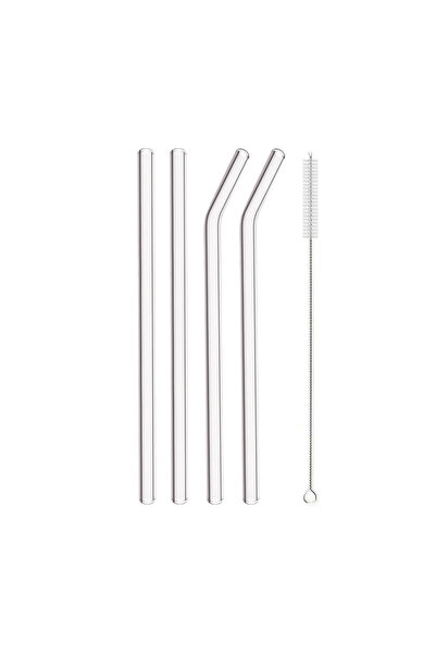 Choice6 5Pcs Mix 8mm High Borosilicate Glass Straw 3/5/10/11Pcs Reusable Eco ...