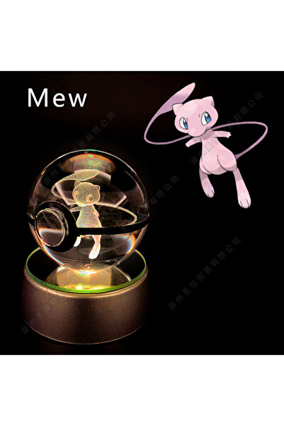 Choice20 03 Mew Pokemon Crystal Ball 3D Pikachu Gengar Mewtwo Night Light Lam...