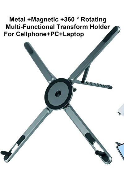 Choice Black Portable Magnetic Phone Holder & Selfie Stick 3-in-1 Foldable Tr...