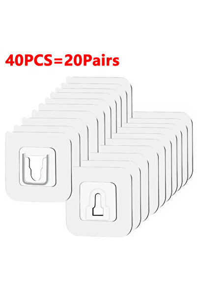 Choice 20 Pairs Multi-Purpose Transparent Hooks Double-sided Adhesive Wall Ho...