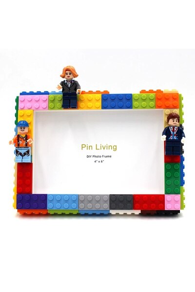 Choice 6 inch three people DIY Clourful Building Blocks Photo Frame For Home ...
