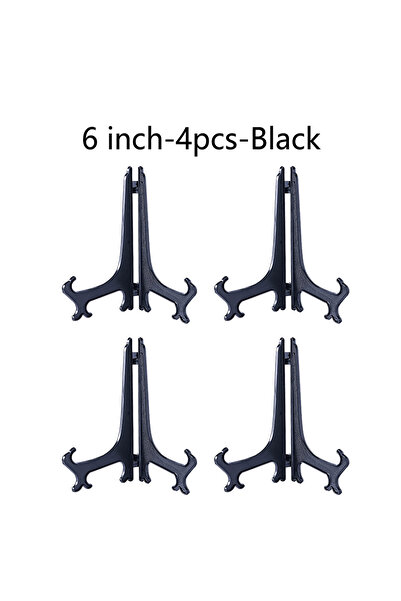 Choice7 6 Inch-4 PCS-Black Plastic Acrylic Easels or Stand/Plate Holders to D...