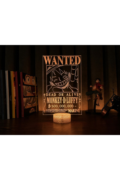 PETRADESIGN One Piece - Wanted D Luffy Anime Masa Lambası