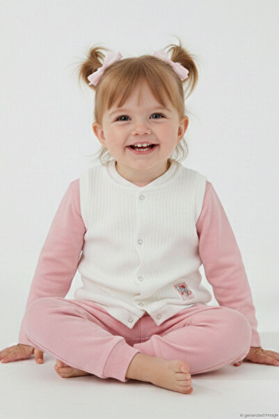 Breeze Baby Girl with Vest Snap-On Balloons and Cute Teddy Bear Emblem, 4 Mon...