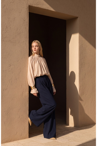 Fatma Atasoy Double Lacivert Pantolon Etek