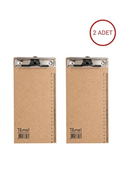 Temel 1/3 A4 حامل أقلام خشبي مع مشبك معدني، مجموعة من 2 قطعة