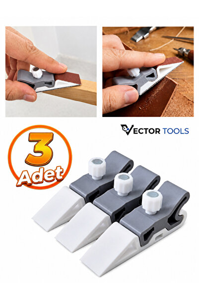 Vector Tools 3'lü Mini Zımpara Takozu Seti 17 x 74 mm Yüksek Performanslı Erg...