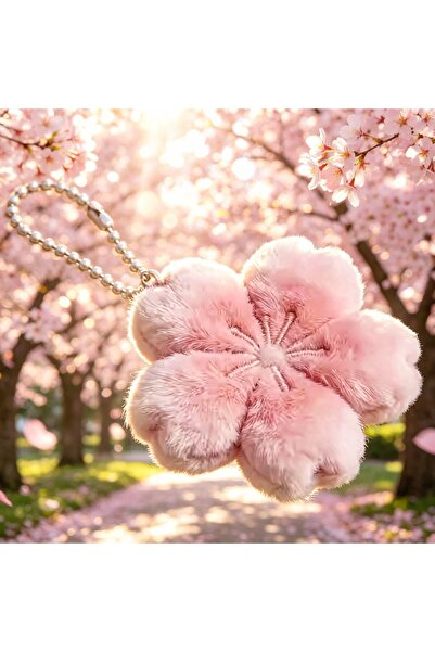 Choice pink Pink Cherry Blossom Keychain Plush Soft Cherry Blossom Bag Decor ...
