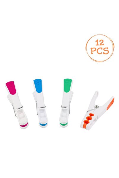 BAMI NETWORK Carlige rufe cu maner colorat softgrip plastic 9cm 12 buc