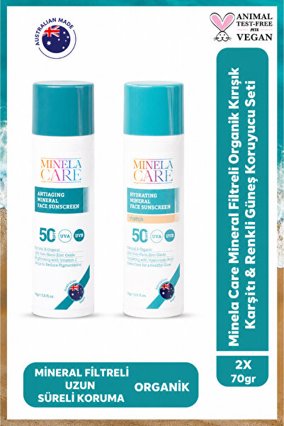 Minela Care 2'li Yüz Koruma Seti: Organik SPF 50 Mineral Yaşlanma Karşıtı Yüz...