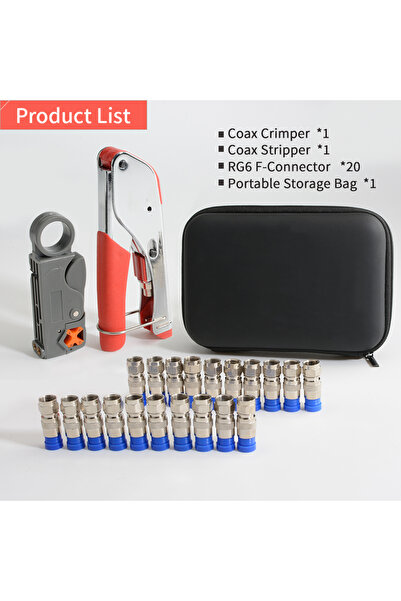 Choice Toolkit Coax Cable Crimper Kit - Adjustable Compression Pliers for RG6...