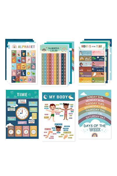 Choice 16PCS 16Pcs Montessori Enlighten Early Education English Wall Chart Po...