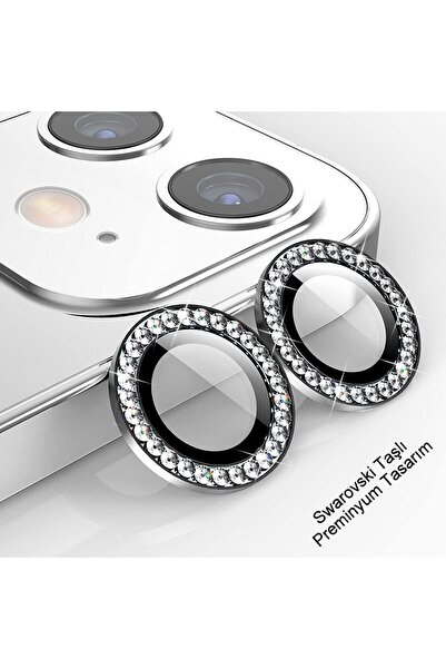 HyperAge Iphone 11 & Iphone 12 & 12 Mini Uyumlu Swarovski Taşlı Diamond Kamer...