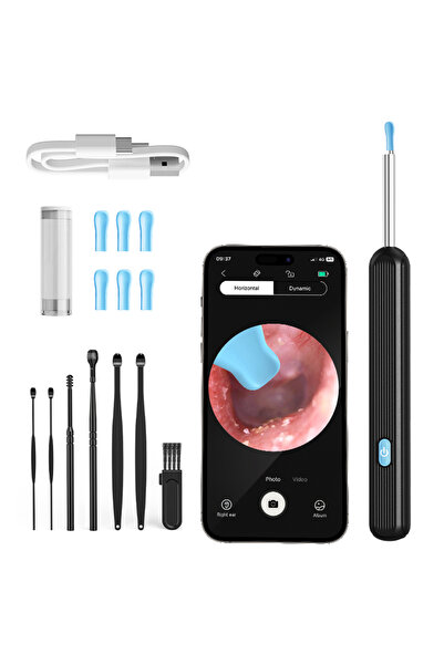 Choice1 Black Visual Ear Cleaner with Camera HD Ear Stick Otoscope USB Chargi...