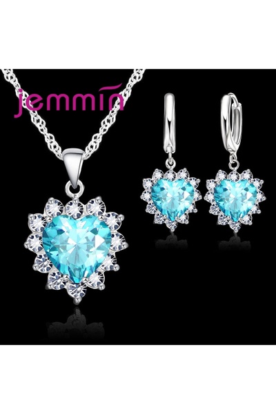 Choice Sky Blue Top Sale Wding Engagement Anniversary Gift Jewelry Sets 925 S...
