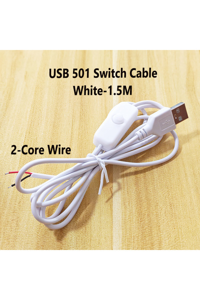 Choice11 5PCS C-White 1.5M 1/2/5PCS USB Dimmer & On/Off Switch Cables Black/W...