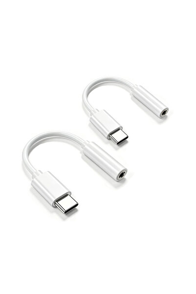 Choice محول سماعة رأس USB Type C إلى 3.5 مم أبيض، قطعتان (عبوة من قطعتين) كاب...