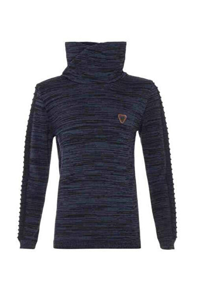 Cipo&Baxx Bp112 Navy Blue Shawl Collar Children's Sweater