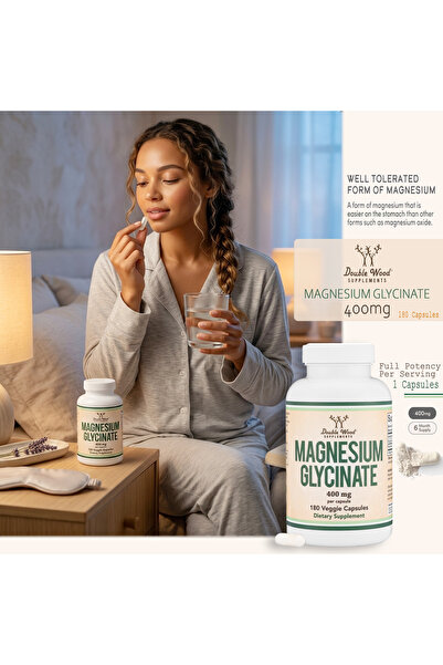 Double Wood Supplements غليسينات المغنيسيوم 400 ملغ