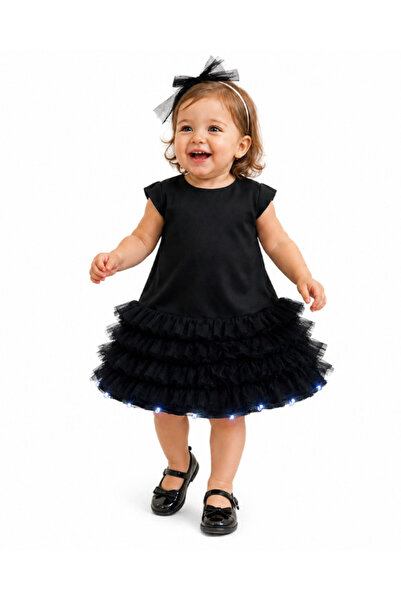 fustite cu luminite Rochița cu Luminițe, Neagra cu Volanase de Tulle - 3-4 an...