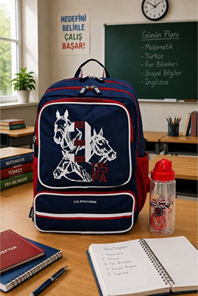 U.S. Polo Assn. الولايات المتحدة بولو. اسن. مجموعة حقائب مدرسية للأولاد PLSET...