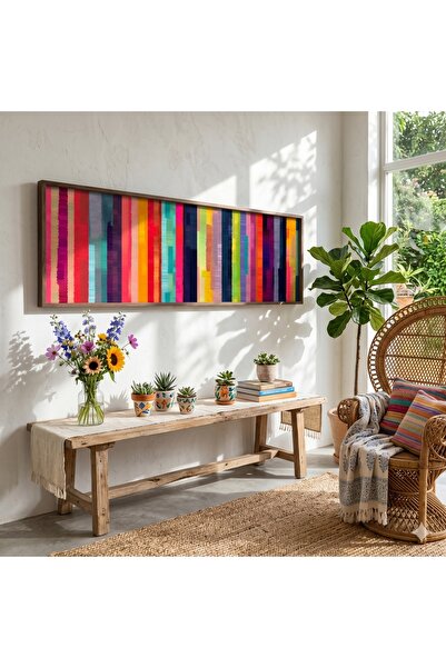 OEM Pictură decorativă Re-Bloom, Lemn masiv/MDF, Multicolor, 40 x 120 x 3.5 cm