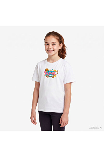 Puma Graphic Leopard Kids White T-Shirt