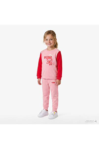 Puma مجموعة ملابس رياضية وردية للأطفال من Minicats Little Runners