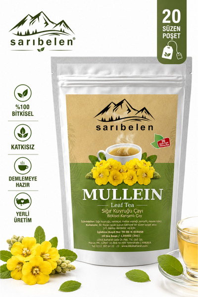 sarıbelen Mullein Tea Mixed Herbal Tea with Ox Tail 20 Filter Bags