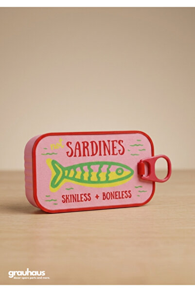 GRAUHAUS Sardine Cans Sardines Jewelry Box - Pink & Yellow Ring, Earring, and...