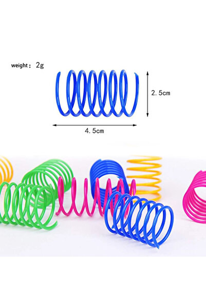 Choice 4pcs random color Colorful Plastic Spring Cat Toy Interactive Jumping ...