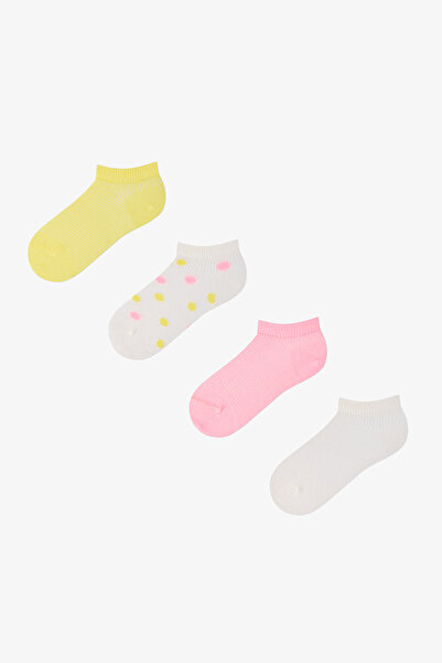 Penti Girl's Summer Blush Polka Dot Patterned 4 Pairs of Booties Socks