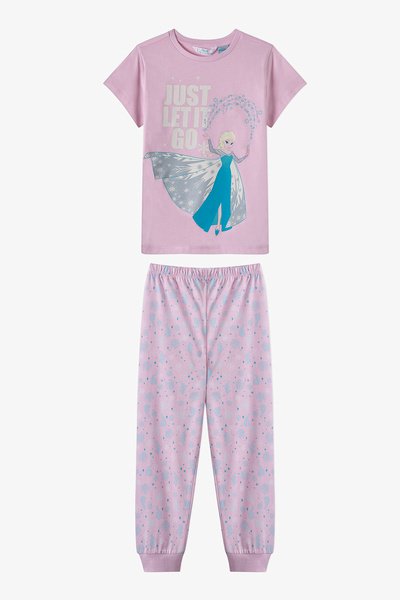 Penti Girl's Pink Lic P.Frozen Short Sleeve Pajama Set