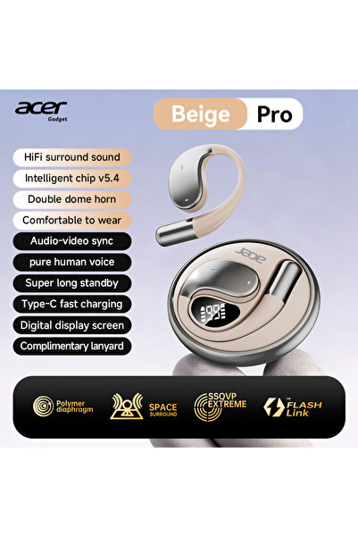 Choice1 Beige Acer Ohr550 Open-Type Wireless Bluetooth Headphones, Ear-Hook S...