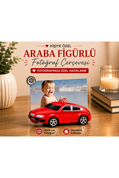 Sultan magnet hediyelik Kişiye Özel Araba Figürlü Fotoğraf Çerçevesi Kalemlik...