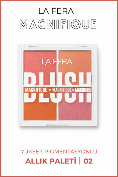 La Fera Magnifique Allık Paleti - 02 | Mat & Işıltılı Tonlar, Yüksek Pigment,...