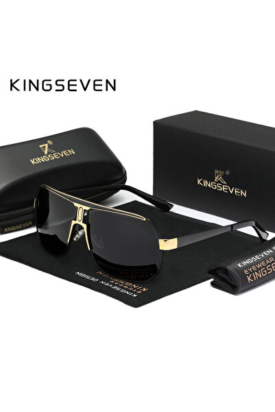 Choice3 Golden Gray KINGSEVEN Brand Design Vintage Polarized Sunglasses Men F...