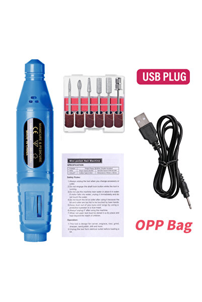 Choice10 USB Blue LINMANDA 6 In 1 Electric Nail Drills Kit Remove Polisher Ma...