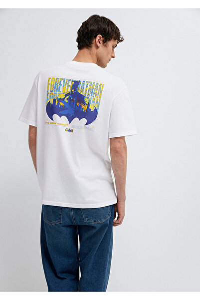 Mavi Batman Printed White T-Shirt Loose Fit / Comfortable Fit 0613204-620