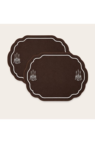 LİONYA DESİGN 2 Pieces Candlestick Embroidered Premium Duck Fabric American T...