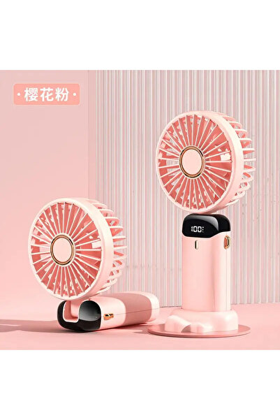 Choice1 Pink Mini Handheld Fan Foldable Neck Hanging Fan 5 Speed USB Recharge...