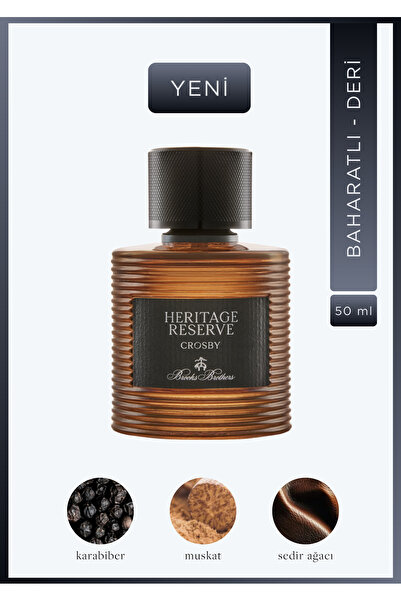 BROOKS BROTHERS Crosby EDP Erkek Parfüm 50 ML|Deri - Baharatlı|Bergamot, Grey...