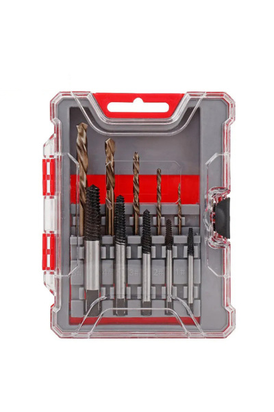 Choice Hexagonal Red Titanium Plated Twist Drill Left Hand Electric Drill Set...