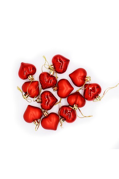 Choice as picture show 4.5cm heart 12pcs 12Pcs Christmas Balls Xmas Tree Hang...